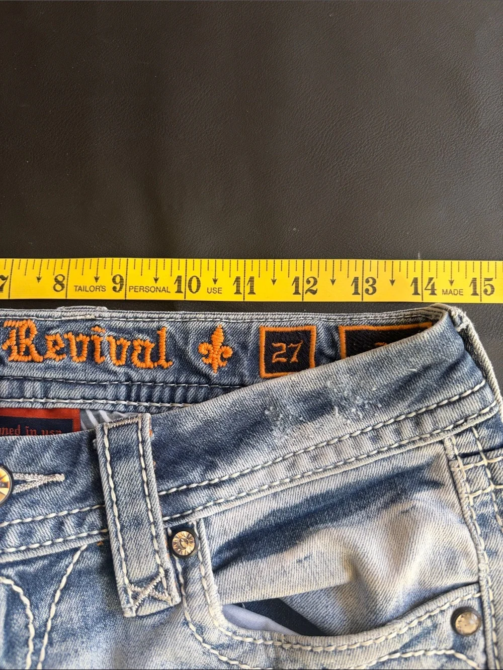 Rock Revival Jen Skinny Jeans Size 27 Light Wash Distressed Stretch Denim